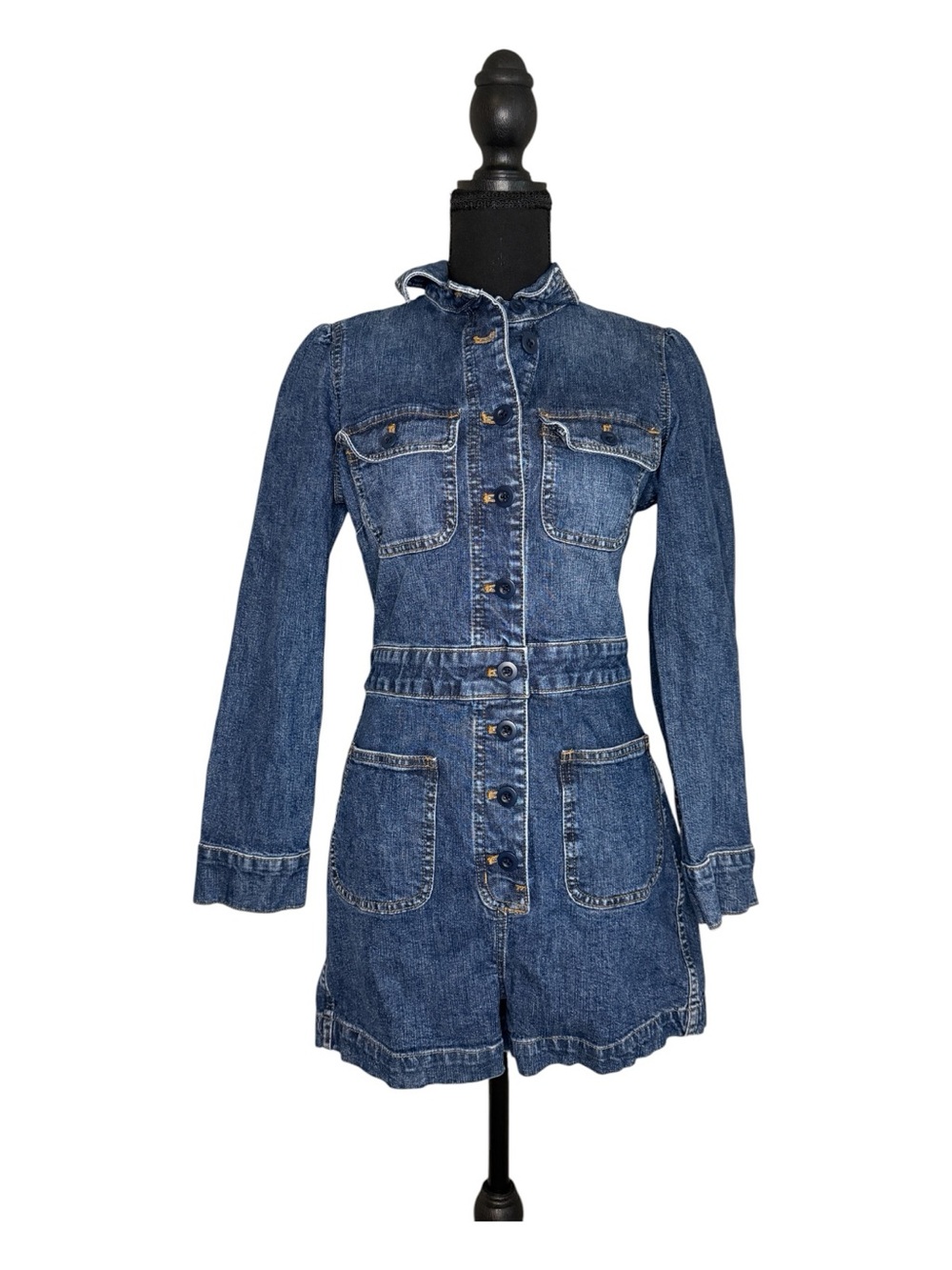 Madewell Women's Blue Denim Romper